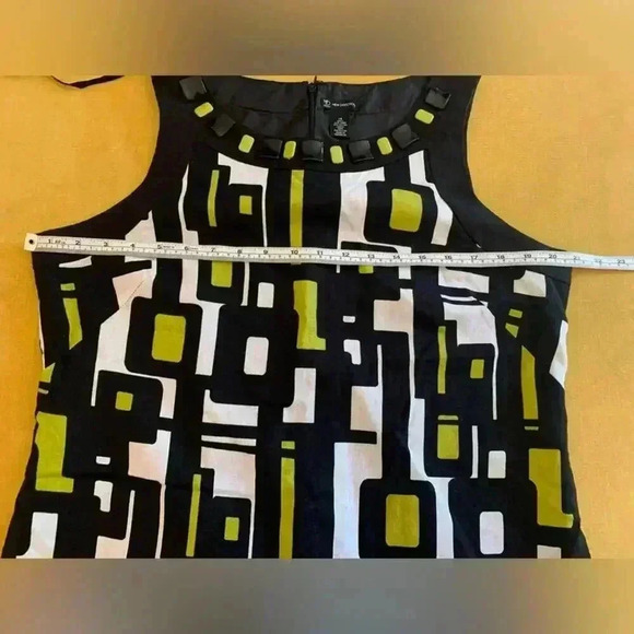 Woman’s New Directions Geometric Lined Beaded Neckline Tank Top Dress Size 14 - Picture 8 of 8